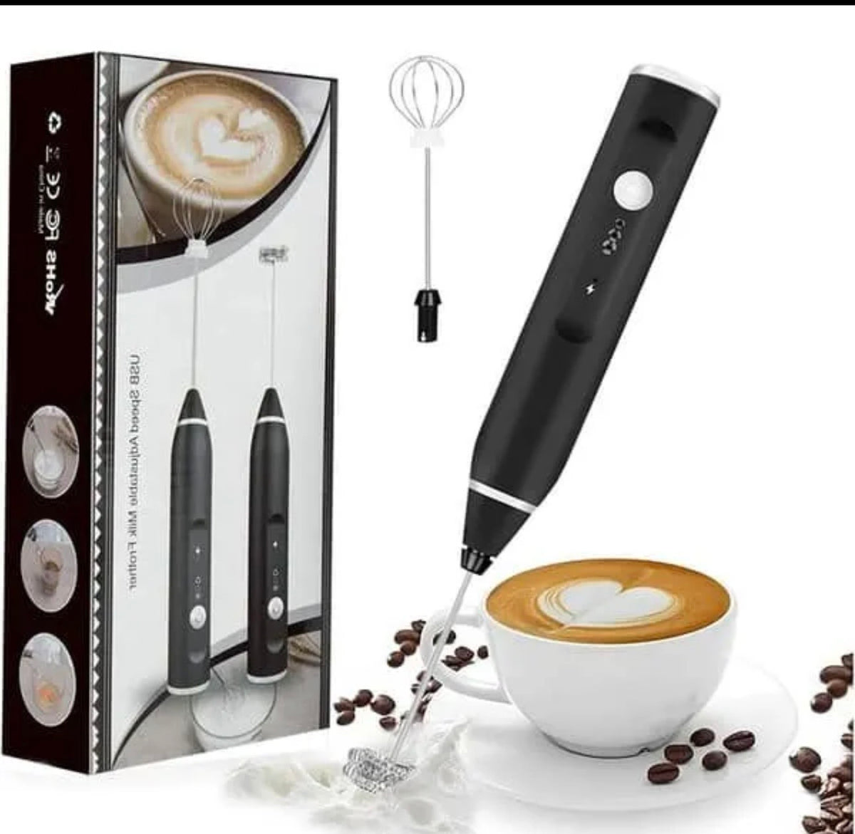 2-in-1 Rechargeable Coffee Beater & Egg Whisk