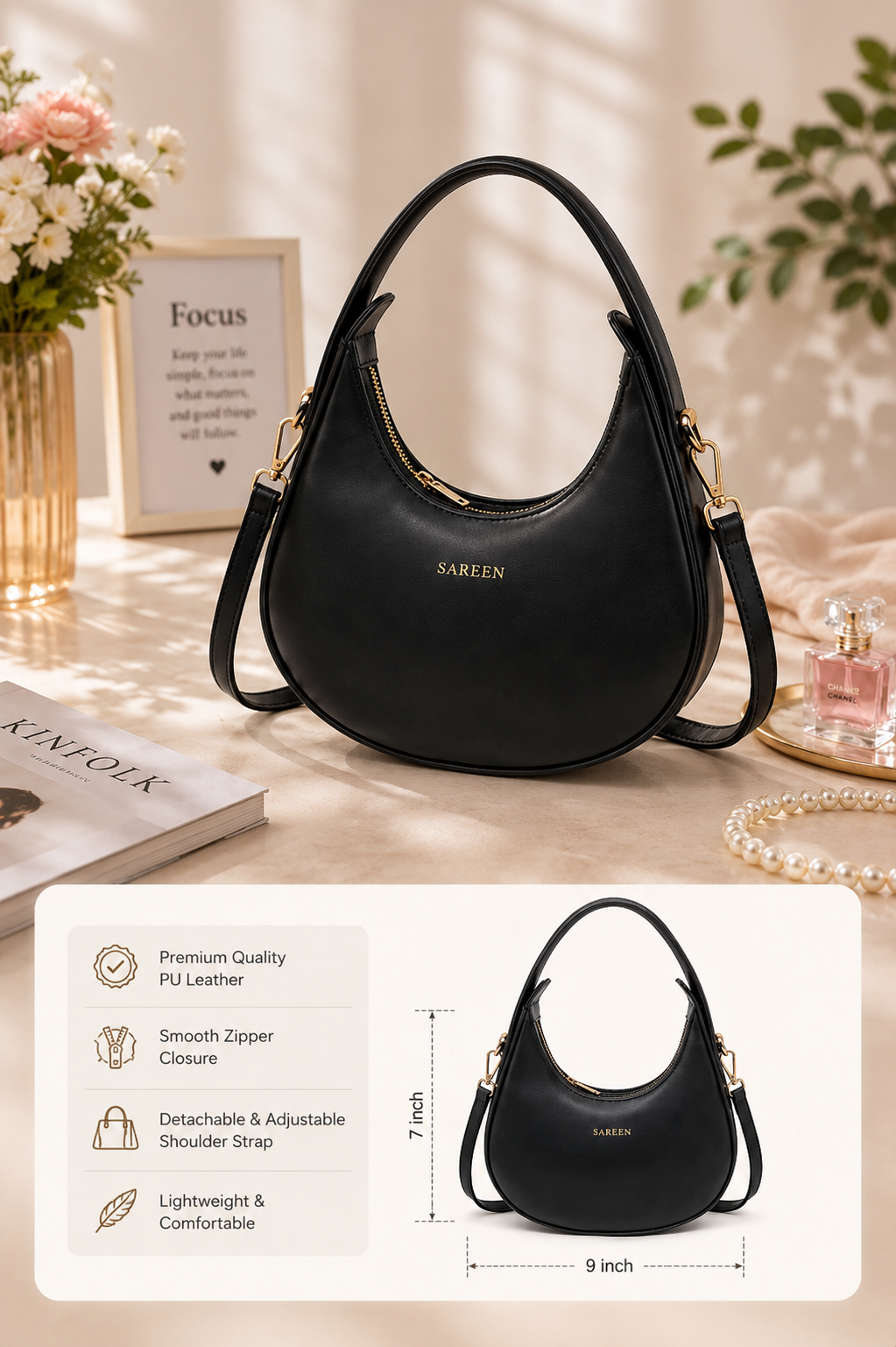 🎀 HIGH QUALITY MOON SAREEN  CROSSBODY FOR WOMEN 🎀