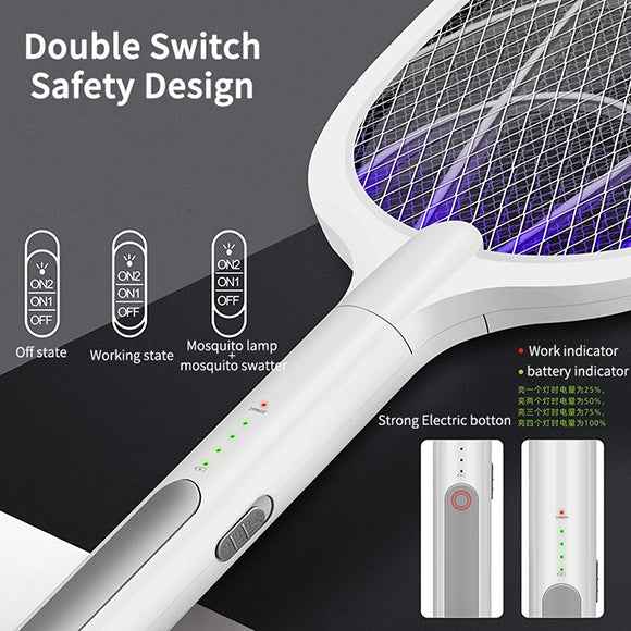 2 in 1 Electric Portable Mosquito Swatter Rechargeable