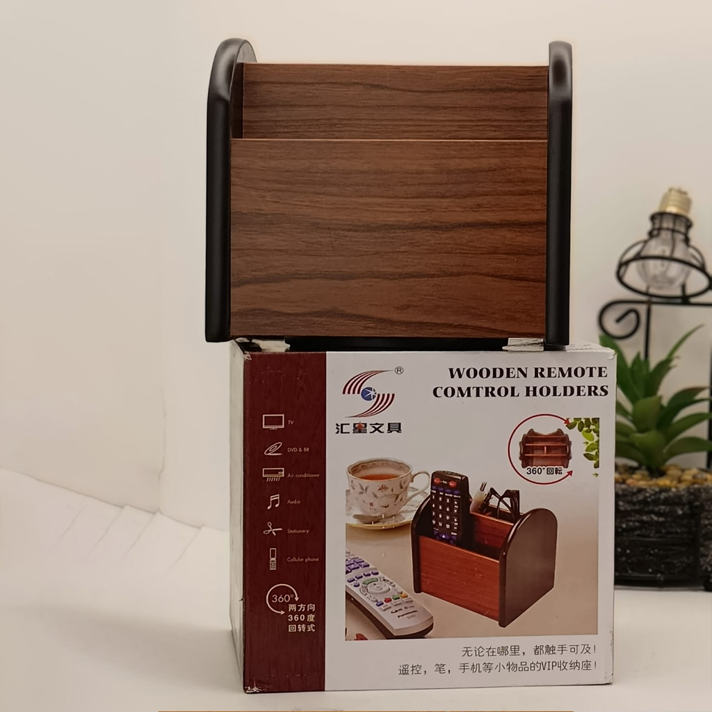 360 Angle Premium Wooden Desk Organizer 4 Compartment