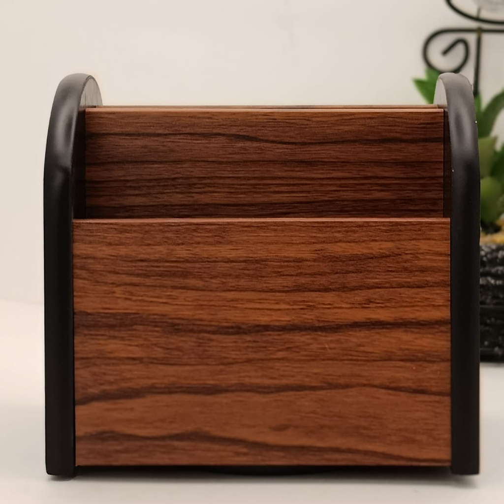 360 Angle Premium Wooden Desk Organizer 4 Compartment