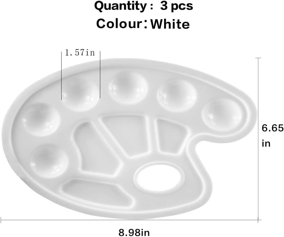 12 Oval Shape Color Mixing Palette For Artist Medium