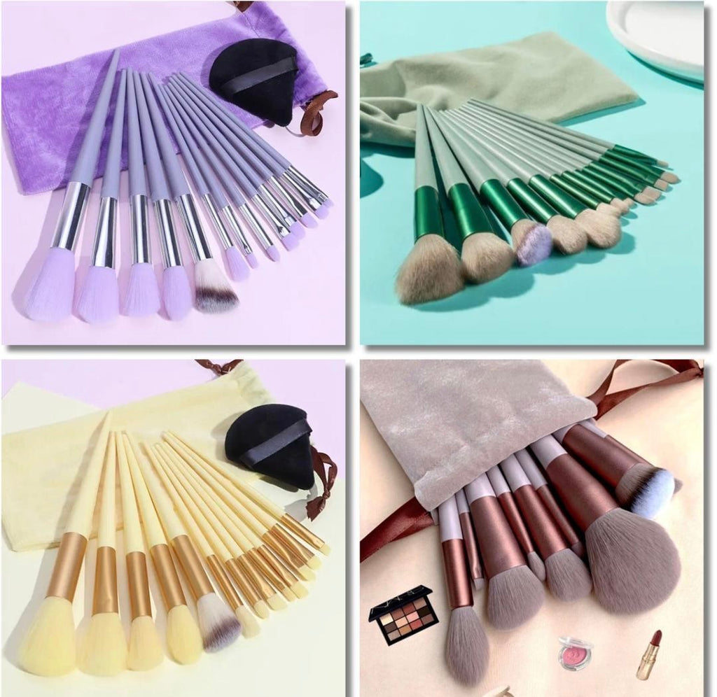 13 pcs synthetic makeup brush set reusable soft blending