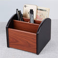 360 Angle Premium Wooden Desk Organizer 4 Compartment