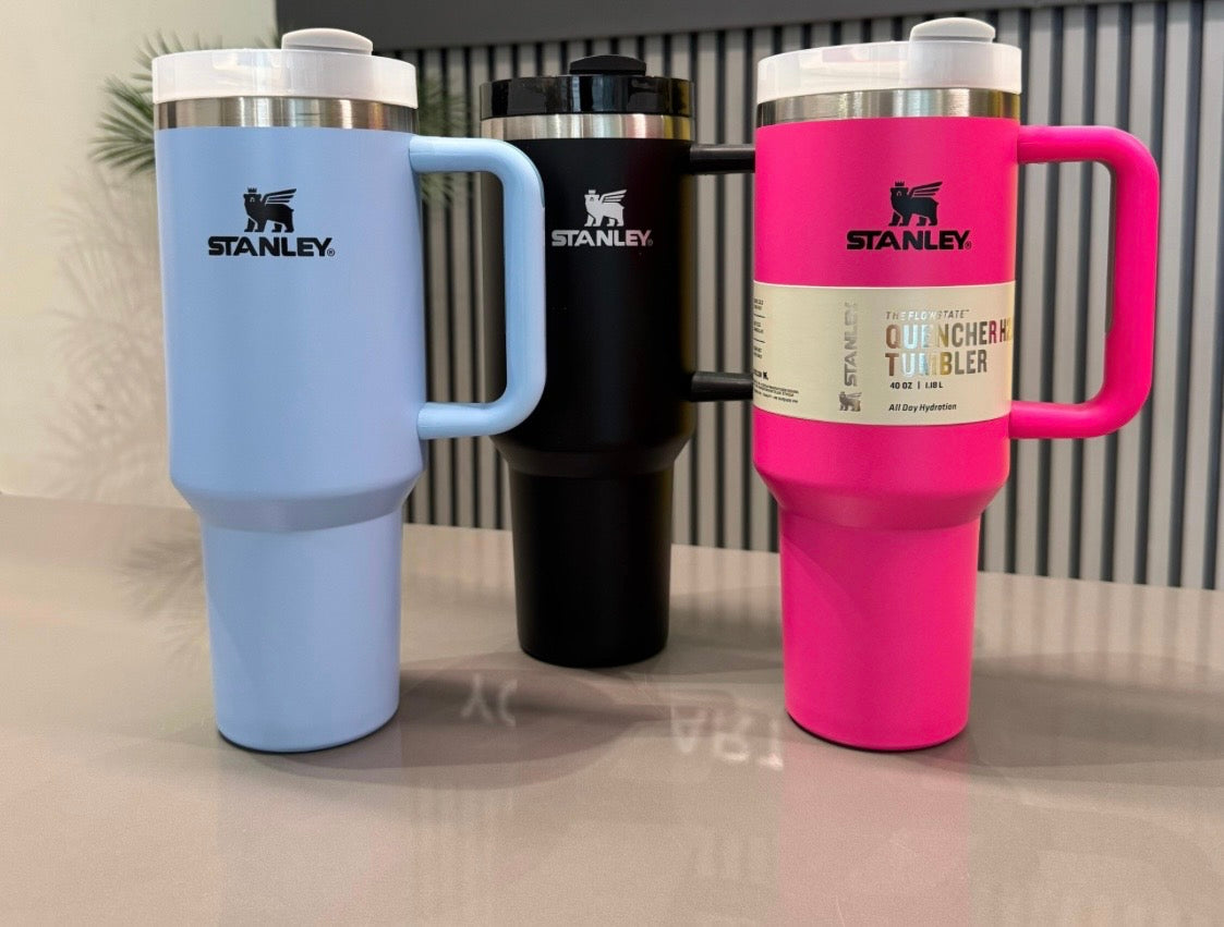 Light blue stanley 40 oz stainless steel tumbler leak proof