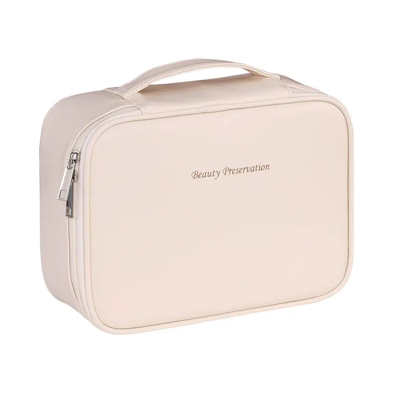 Split cosmetic brush and beauty kit storage box