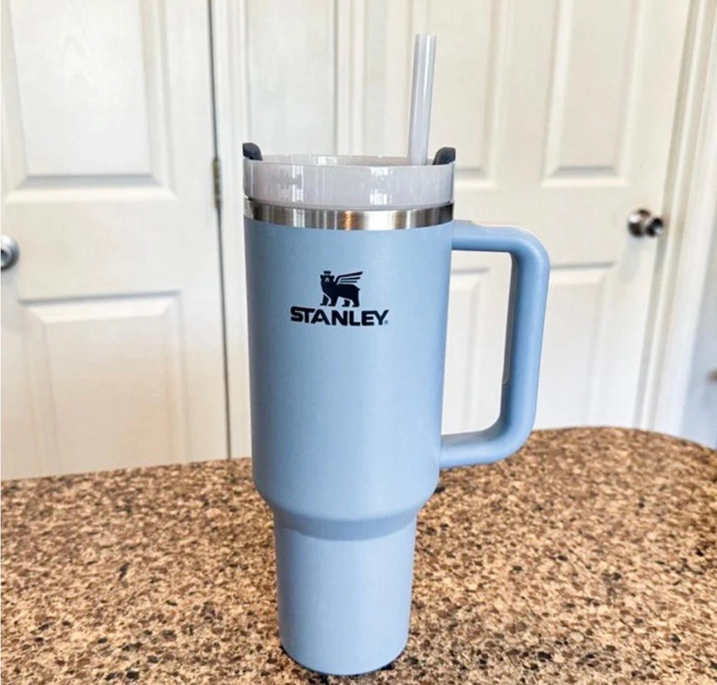 Light blue stanley 40 oz stainless steel tumbler leak proof