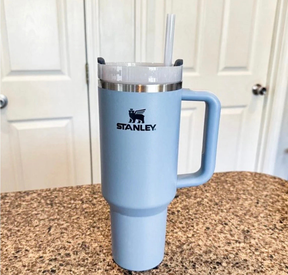 Light blue stanley 40 oz stainless steel tumbler leak proof