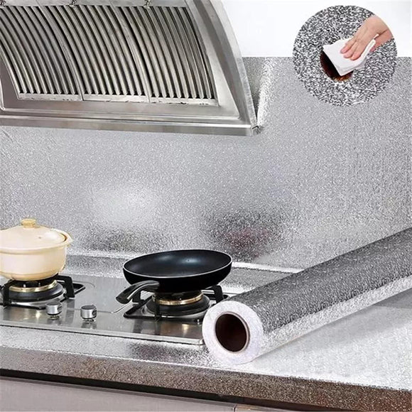 (Pack Of 3) Silver Aluminium Kitchen Self Adhesive Sheet 60*200cm