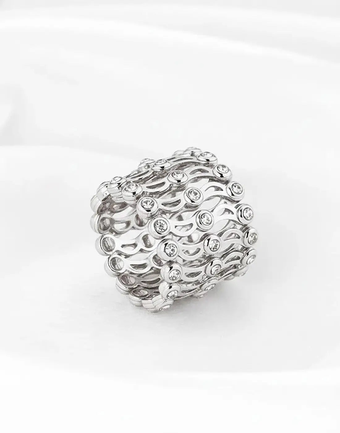 2‑in‑1 Convertible Ring Bracelet in Silver Plated Stainless Steel Finish