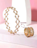 2‑in‑1 Convertible Ring Bracelet in Gold Plated Stainless Steel Finish