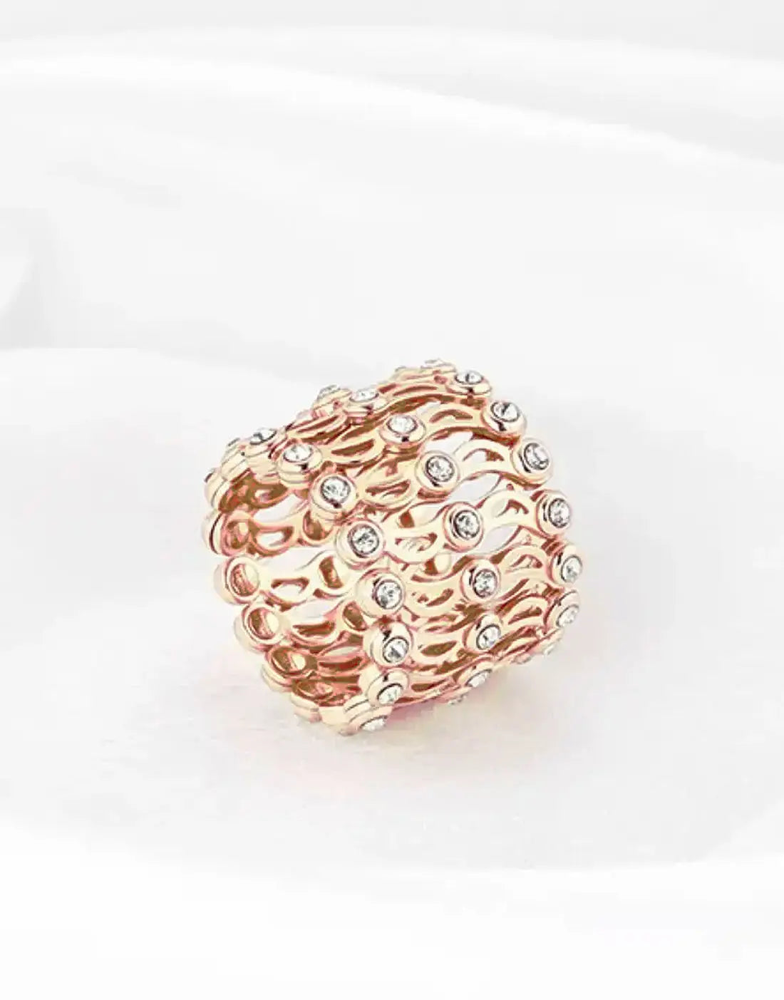 2‑in‑1 Convertible Ring Bracelet in Gold Plated Stainless Steel Finish