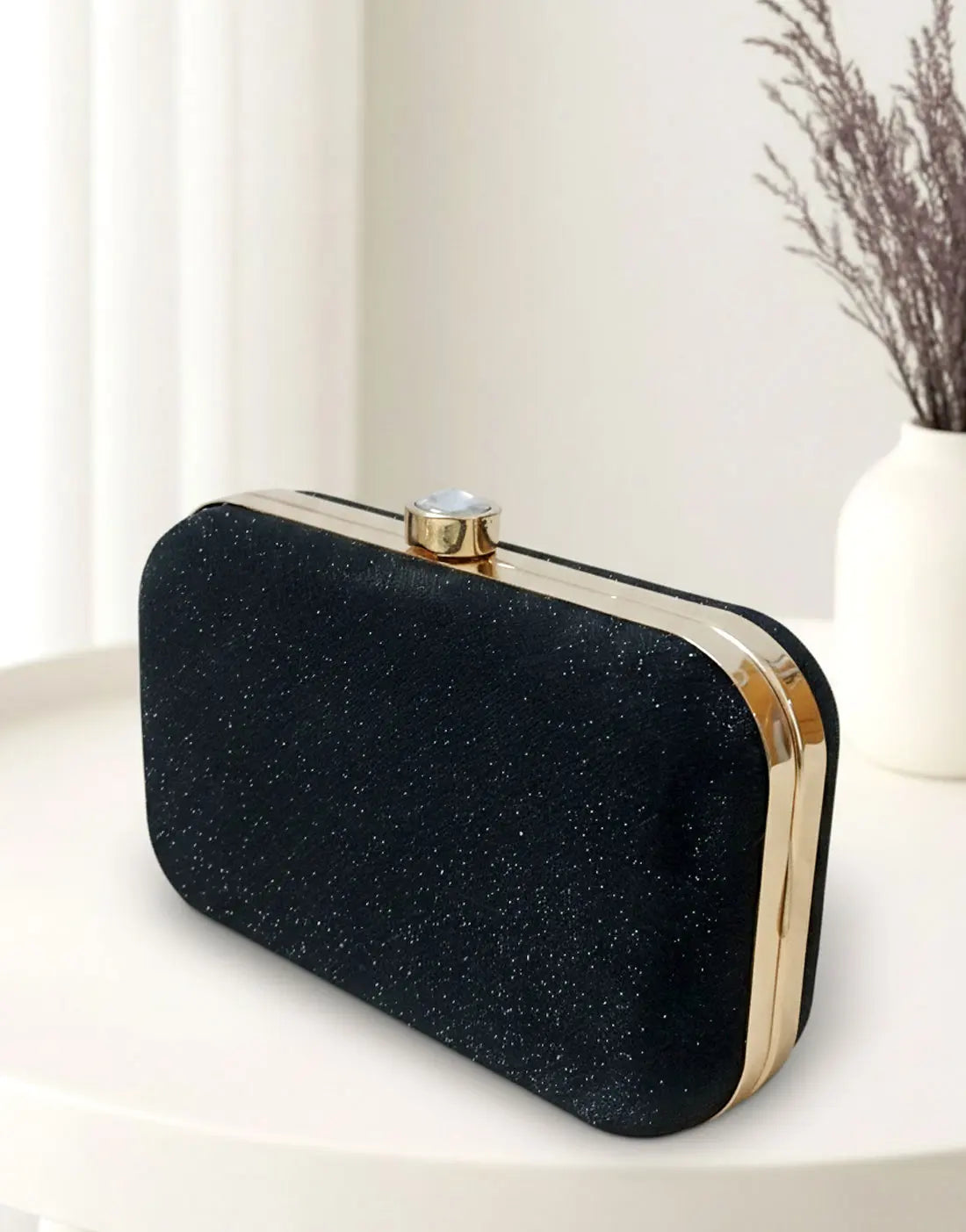Glittering Black Clutch Bag for Party & Formal Events