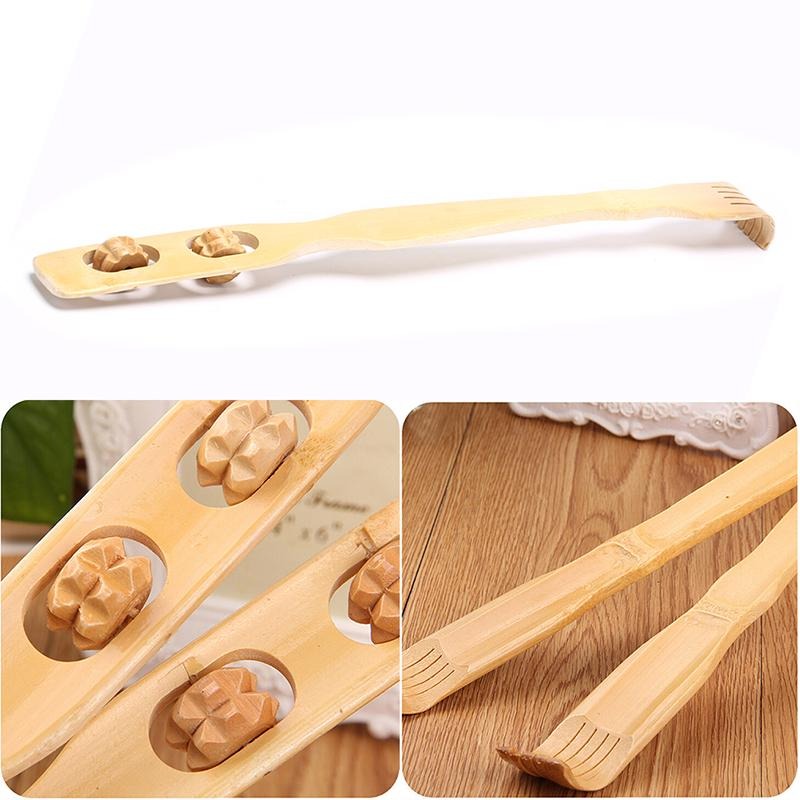 1pc Bamboo Back Scratcher & Massage Roller Stick | Wooden Body Massager for Back, Neck & Full Body Relaxation