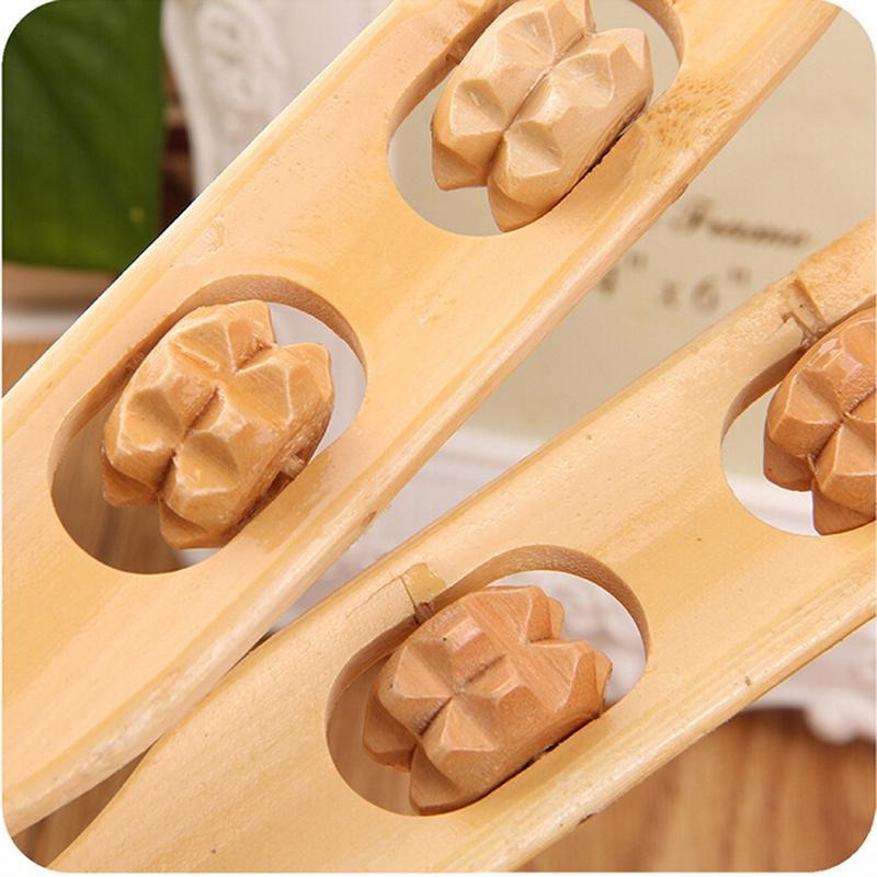 1pc Bamboo Back Scratcher & Massage Roller Stick | Wooden Body Massager for Back, Neck & Full Body Relaxation