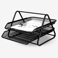 2 Tier Metal Mesh File & Paper Tray Organizer
