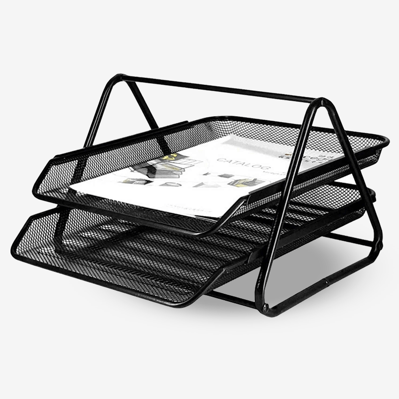 2 Tier Metal Mesh File & Paper Tray Organizer