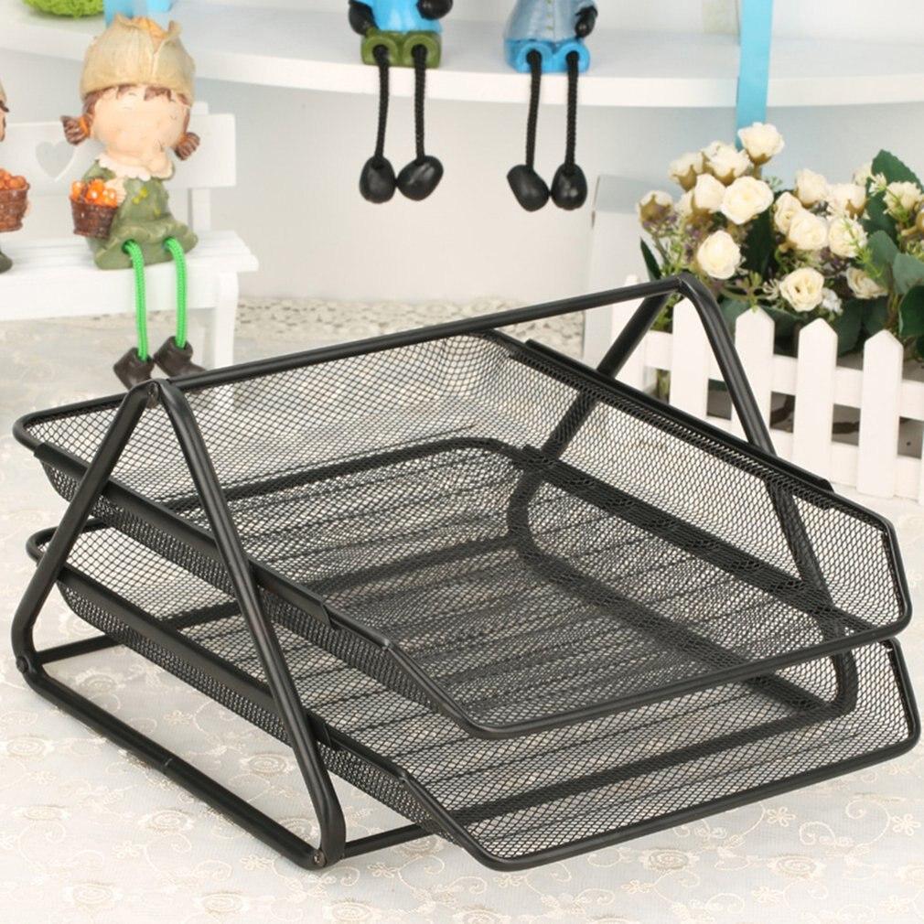 2 Tier Metal Mesh File & Paper Tray Organizer