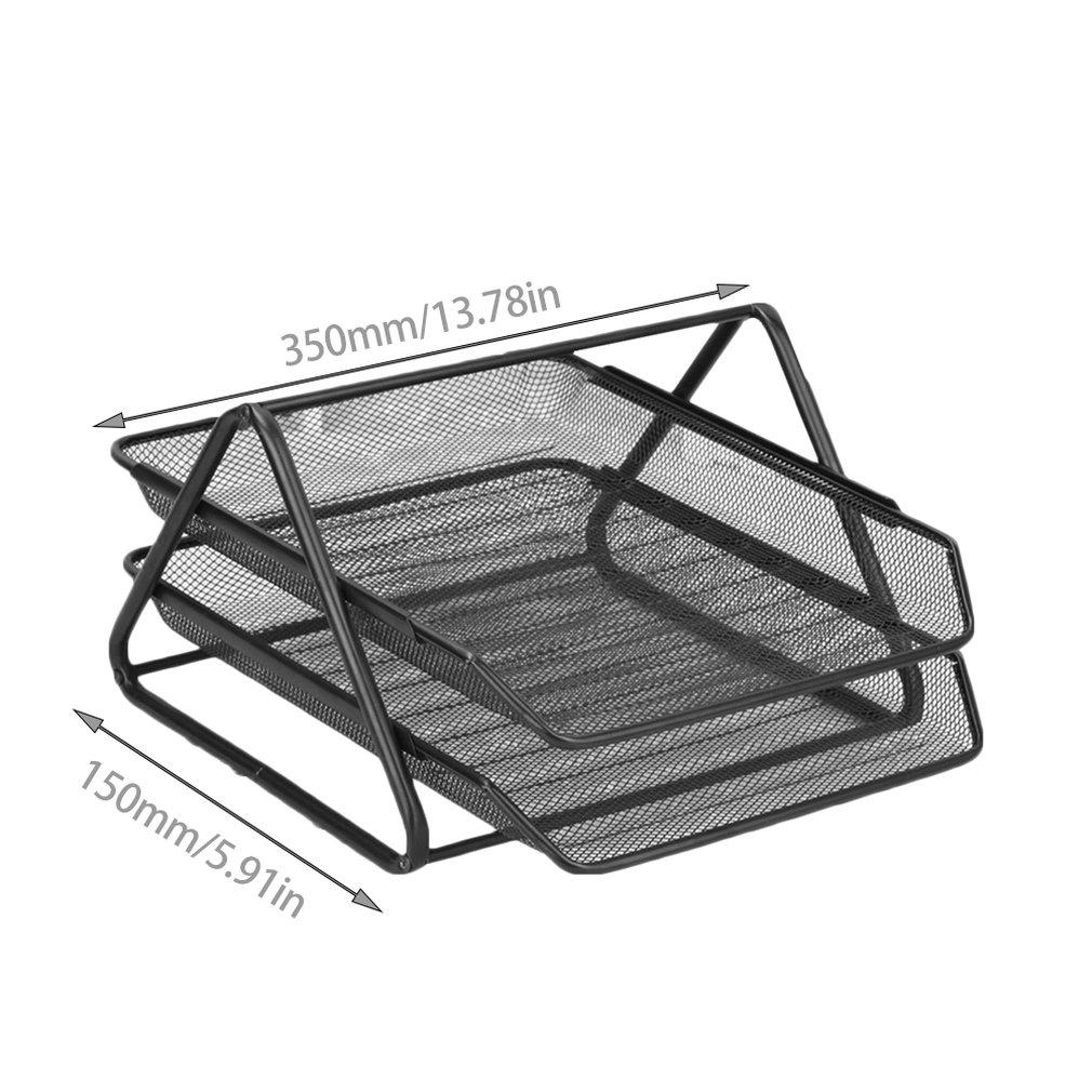 2 Tier Metal Mesh File & Paper Tray Organizer