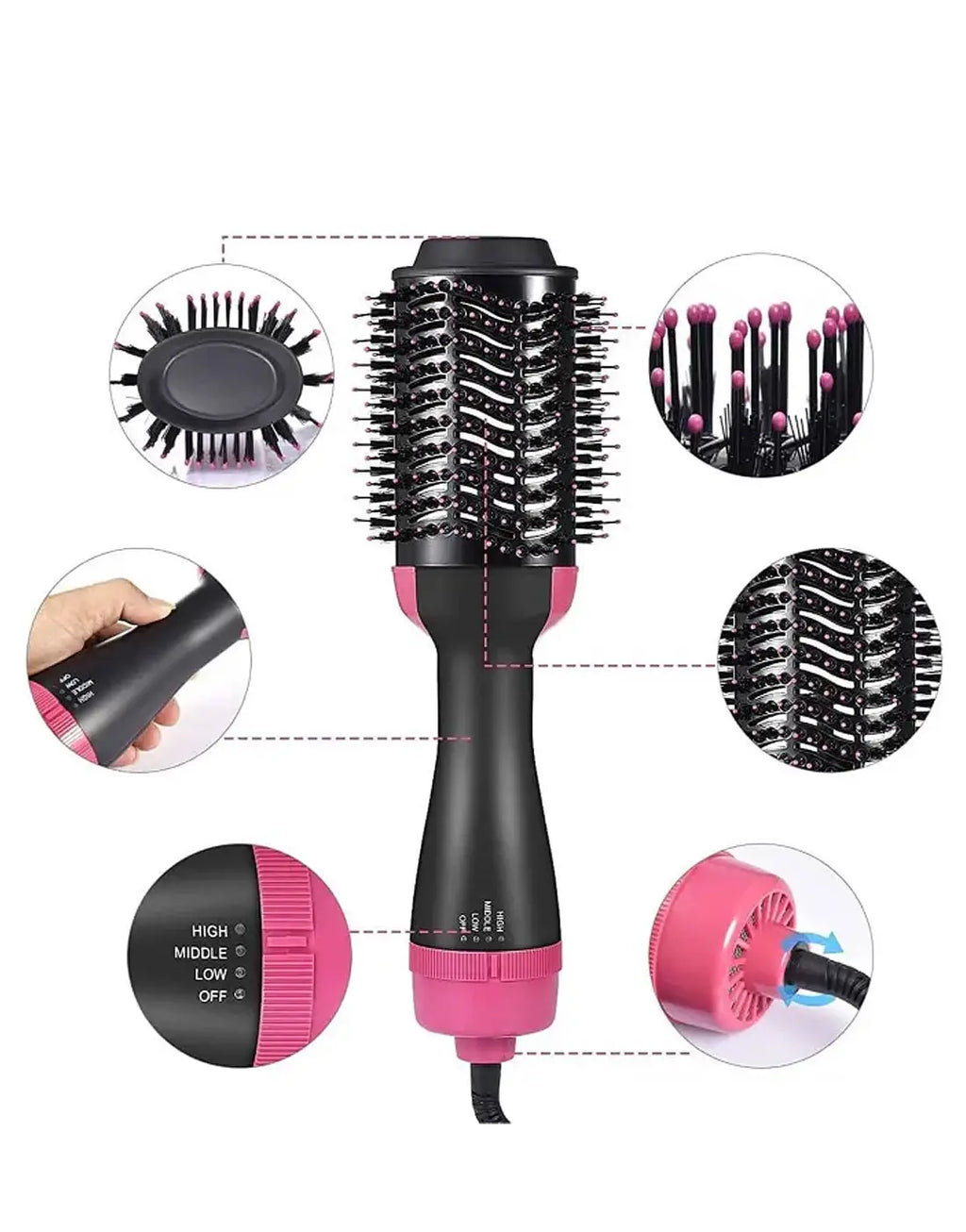 One Step Blow Dryer Brush – Hot Air Hair Dryer, Straightener & Styling Tool