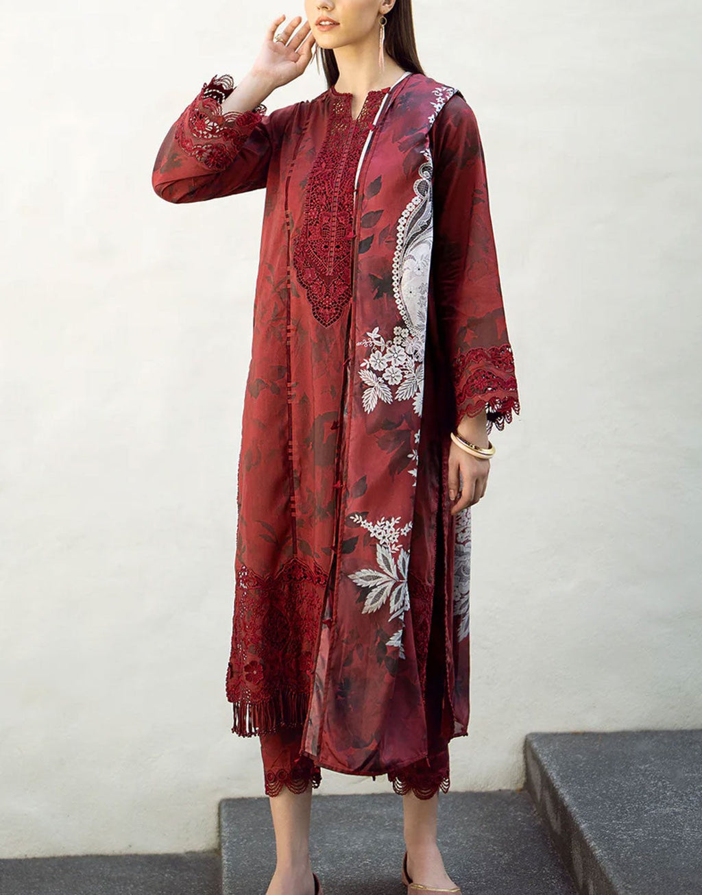 Baroque Unstitched Embroidered Lawn Dress | UF-545