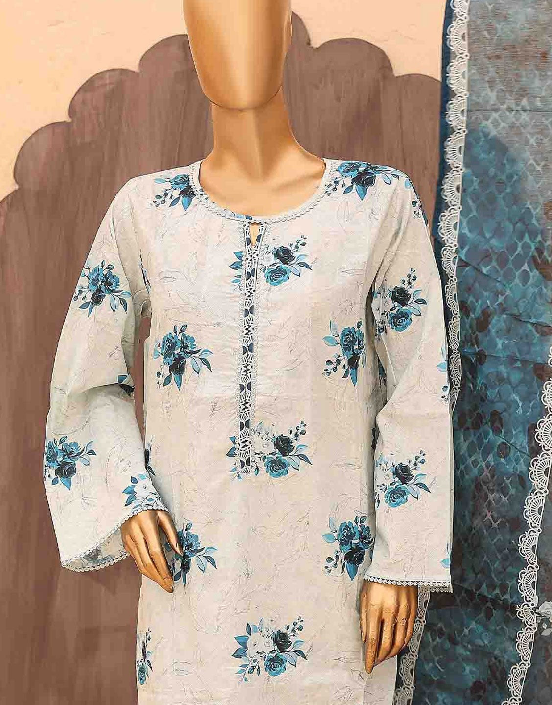 Bin Saeed 3 Piece Printed Lawn Suit | SM-PR-0575 A