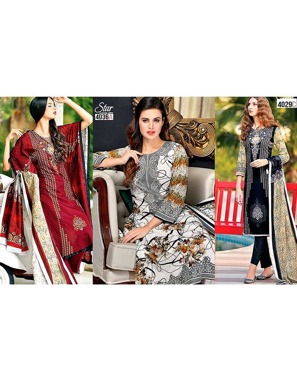 3 Star Classic Lawn Suits