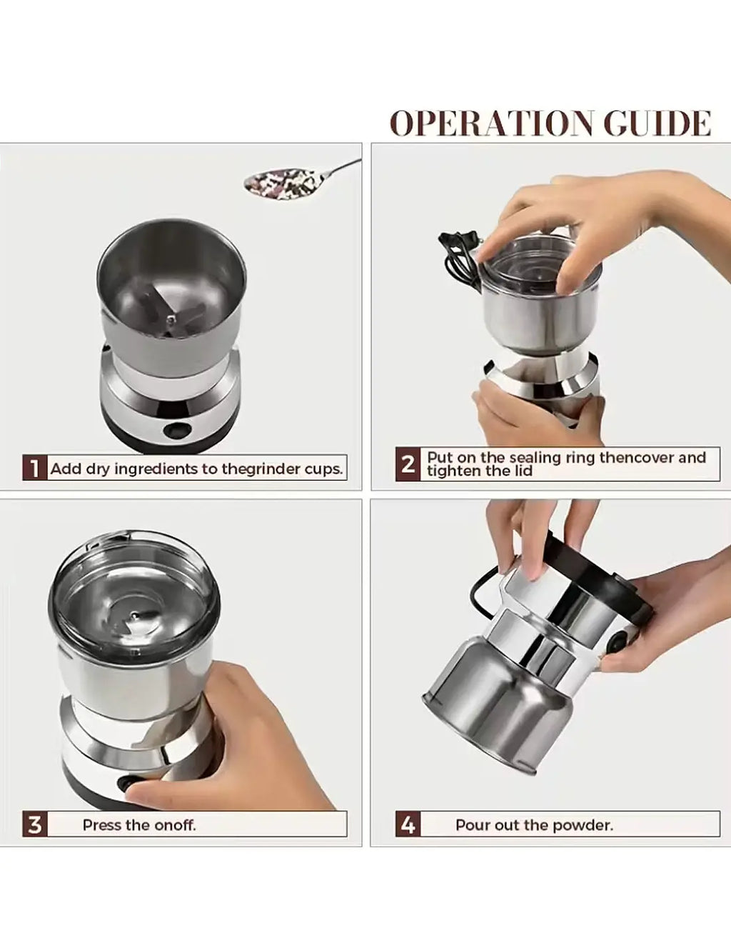RAF Electric Masala Grinder for Coffee Beans, Spices & Sugar