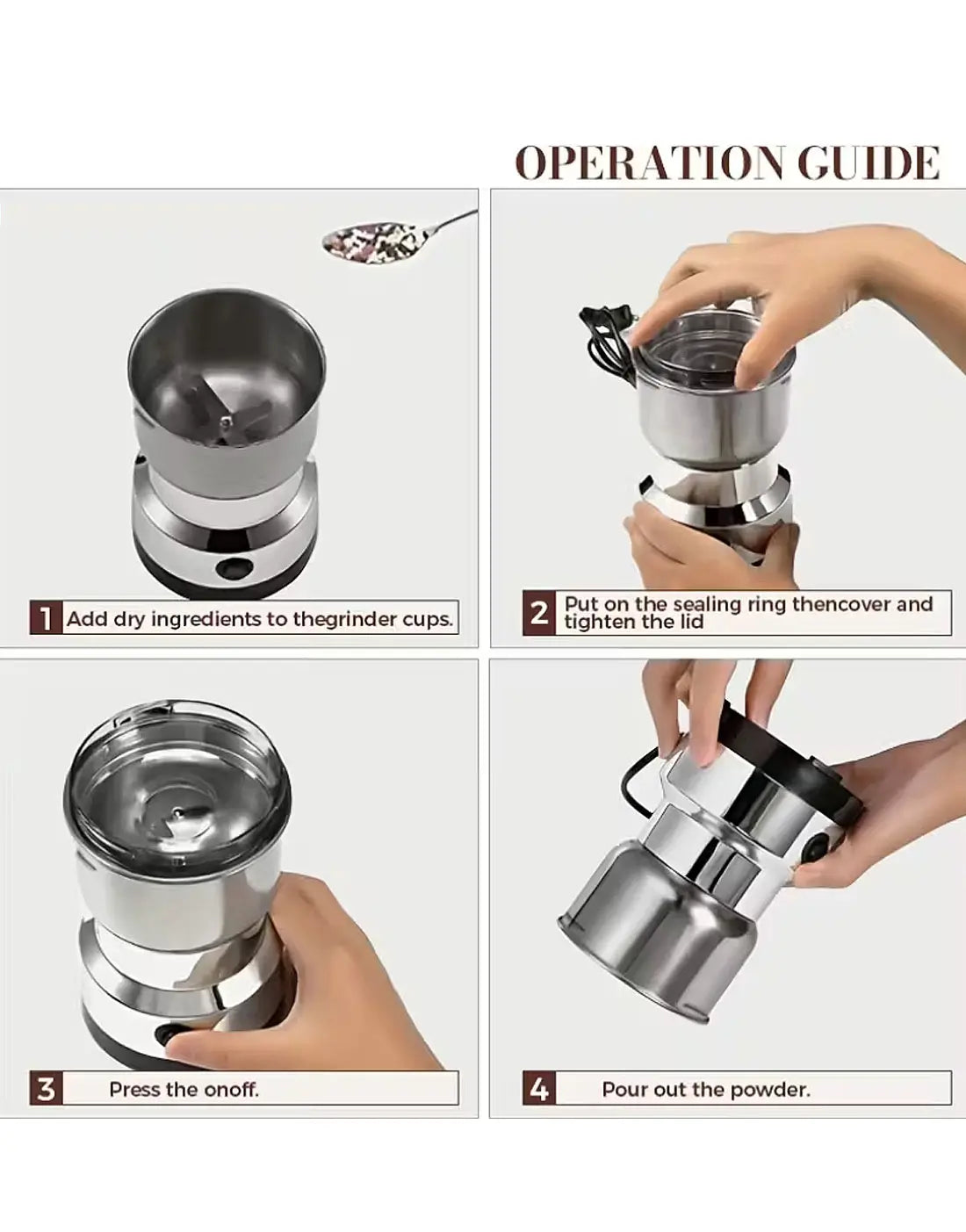 RAF Electric Masala Grinder for Coffee Beans, Spices & Sugar