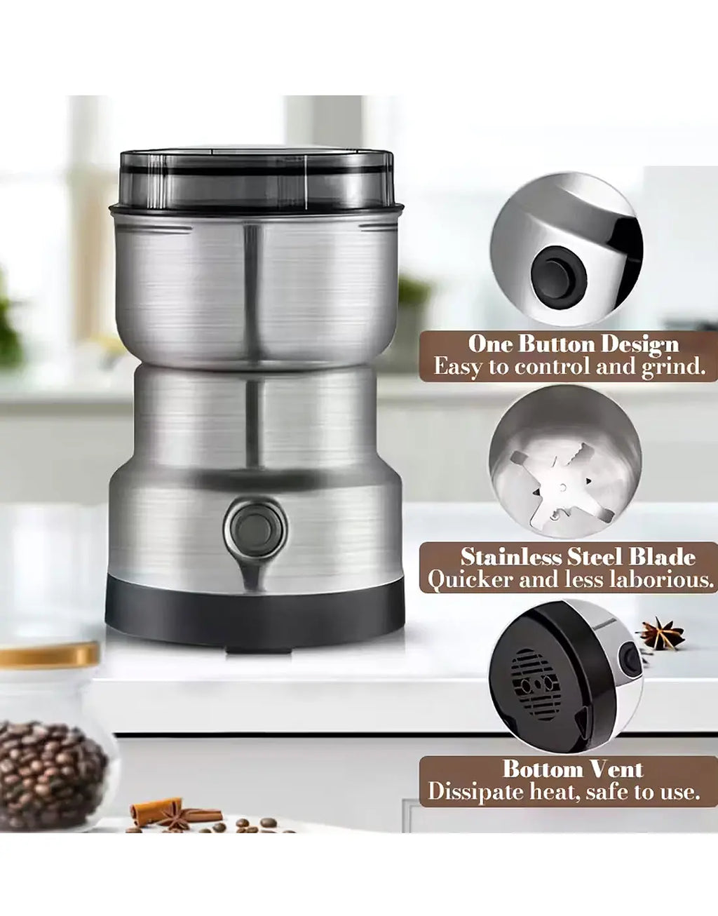RAF Electric Masala Grinder for Coffee Beans, Spices & Sugar