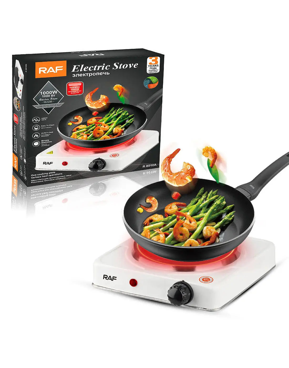 RAF 1000W Portable Hot Plate Cooking Stove Cooker R.8010A