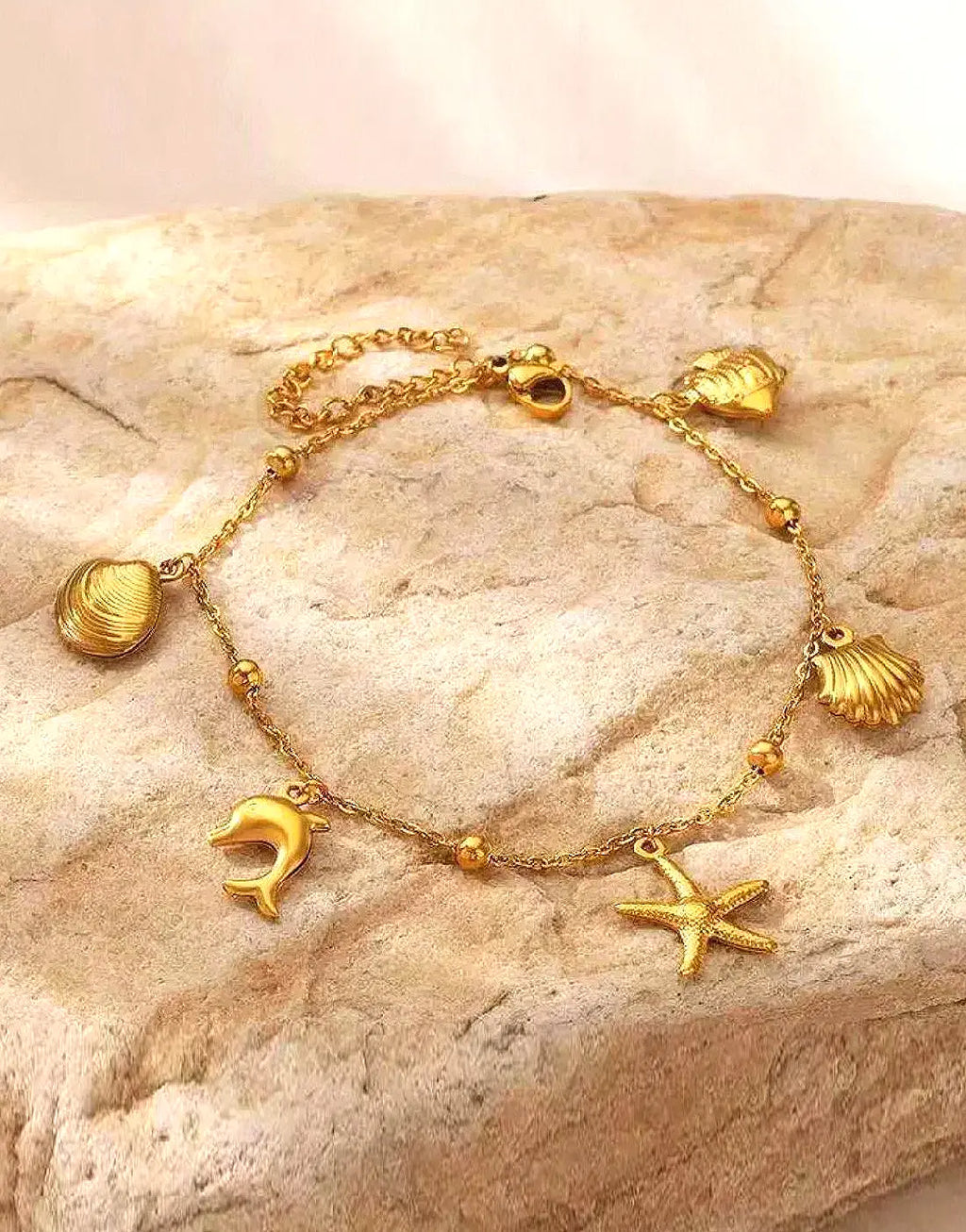 Stainless Steel Boho Seashell Charm Bracelet – Shein Inspired Design