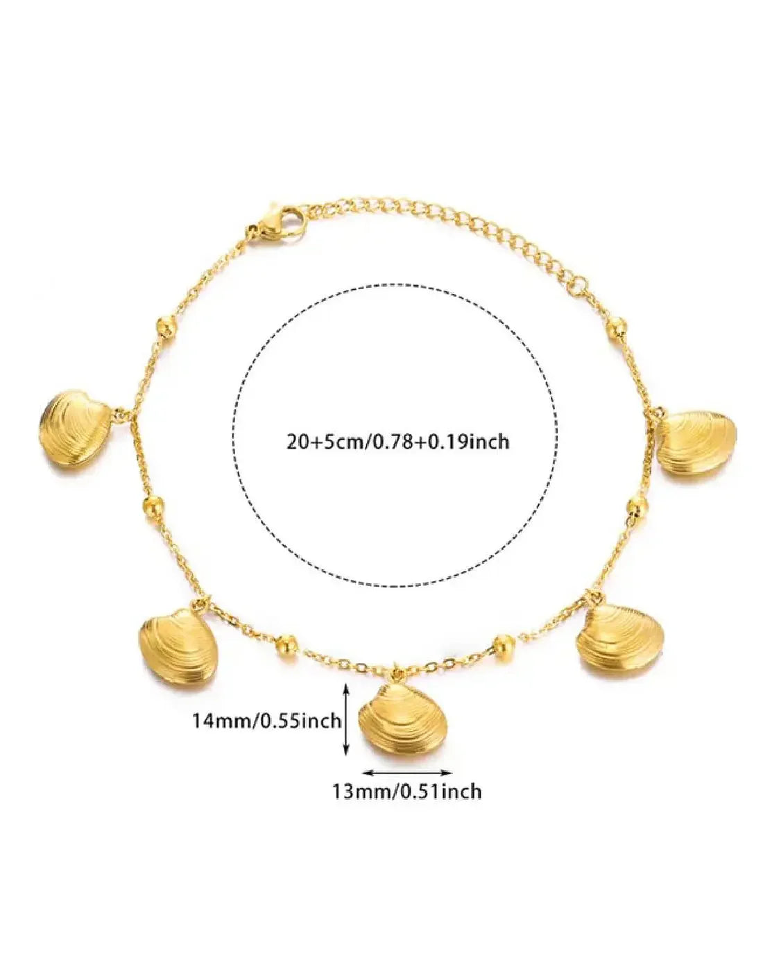 Pair of Stainless Steel Boho Seashell Charm Anklets – Shein Inspired Design
