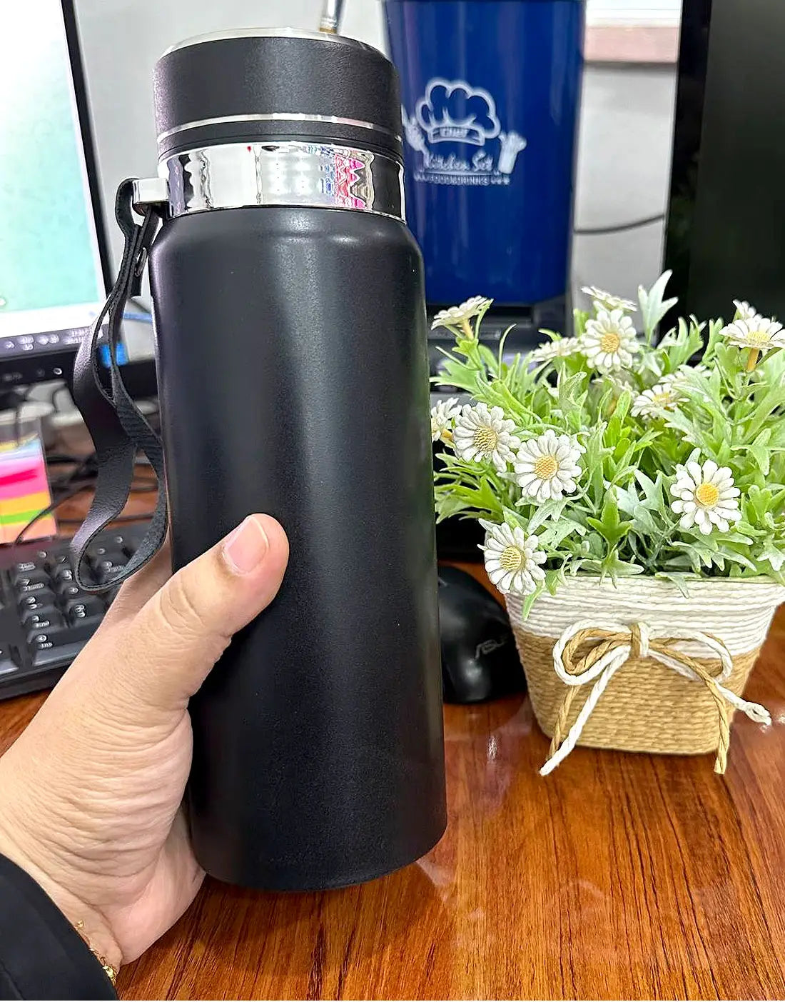Premium SUS 316 Stainless Steel Thermos Vacuum Water Bottle 1000ml | Double Layer Thermal Insulation Cup