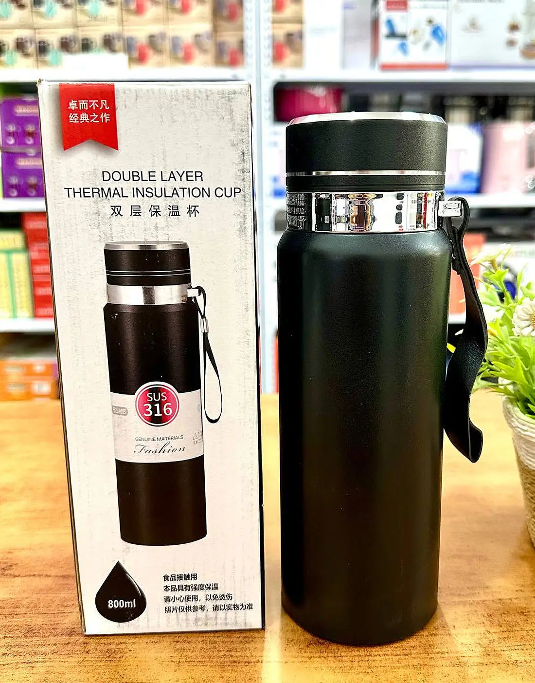 Premium SUS 316 Stainless Steel Thermos Vacuum Water Bottle 1000ml | Double Layer Thermal Insulation Cup