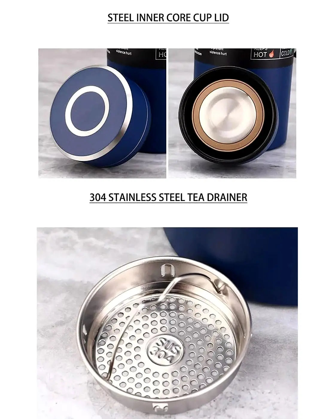 Premium SUS 316 Stainless Steel Red Thermos Bottle - 800 ML